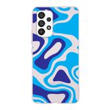PrintiFy Samsung Galaxy A33 ile Uyumlu Kapak Renkli Desen C Mavi Tasarımlı 1mm Fit Şeffaf Silikon Kılıf