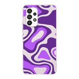 PrintiFy Samsung Galaxy A33 ile Uyumlu Kapak Renkli Desen F Mor Tasarımlı 1mm Fit Şeffaf Silikon Kılıf