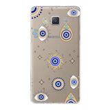 PrintiFy Samsung Galaxy A5 2015 ile Uyumlu 1mm Slim Fit Nazar Boncuğu 5 Baskılı Şeffaf Kılıf
