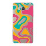 PrintiFy Samsung Galaxy A5 ile Uyumlu Kapak Renkli Desen B Turuncu Tasarımlı 1mm Fit Şeffaf Silikon Kılıf
