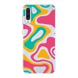 PrintiFy Samsung Galaxy A50S ile Uyumlu Kapak Renkli Desen B Turuncu Tasarımlı 1mm Fit Şeffaf Silikon Kılıf
