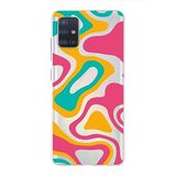 PrintiFy Samsung Galaxy A51 ile Uyumlu Kapak Renkli Desen B Turuncu Tasarımlı 1mm Fit Şeffaf Silikon Kılıf