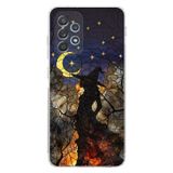 PrintiFy Samsung Galaxy A52s ile Uyumlu Vitray Cadı Saati Tasarımlı Şeffaf Silikon Kılıf