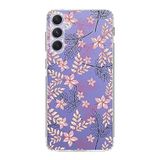 PrintiFy Samsung Galaxy A54 ile Uyumlu Kapak Floral Kırmızı Tasarımlı 1mm Fit Şeffaf Silikon Kılıf