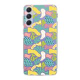 PrintiFy Samsung Galaxy A54 ile Uyumlu Kapak Memphis Desen - 3 Tasarımlı 1mm Fit Şeffaf Silikon Kılıf