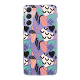 PrintiFy Samsung Galaxy A54 ile Uyumlu Kapak Memphis Desen - A Tasarımlı Kamera Korumalı Şeffaf Silikon Kılıf