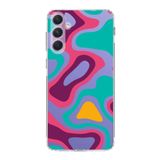 PrintiFy Samsung Galaxy A54 ile Uyumlu Kapak Renkli Desen A Kırmızı Tasarımlı 1mm Fit Şeffaf Silikon Kılıf