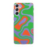 PrintiFy Samsung Galaxy A54 ile Uyumlu Kapak Renkli Desen E Yeşil Tasarımlı 1mm Fit Şeffaf Silikon Kılıf