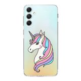 PrintiFy Samsung Galaxy A54 ile Uyumlu Kapak Unicorn Tasarımlı 1mm Fit Şeffaf Silikon Kılıf