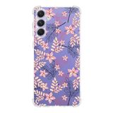 Printify Samsung Galaxy A54 Uyumlu Köşe Korumalı Antişok Kapak Floral Kırmızı Tasarımlı Şeffaf Silikon Kılıf