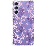 Printify Samsung Galaxy A54 Uyumlu Köşe Korumalı Antişok Kapak Floral Pudra Tasarımlı Şeffaf Silikon Kılıf