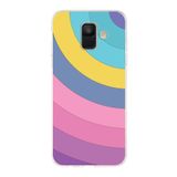 PrintiFy Samsung Galaxy A6 2018 ile Uyumlu Kapak Renk Cümbüşü B Mor Tasarımlı 1mm Fit Şeffaf Silikon Kılıf