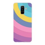 PrintiFy Samsung Galaxy A6 2018 Plus ile Uyumlu Kapak Renk Cümbüşü B Mor Tasarımlı 1mm Fit Şeffaf Silikon Kılıf