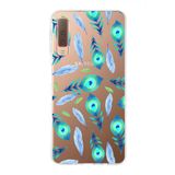 PrintiFy Samsung Galaxy A7 2018 ile Uyumlu 1mm Slim Fit Nazar Boncuğu 3 Baskılı Şeffaf Kılıf