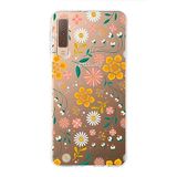 PrintiFy Samsung Galaxy A7 2018 ile Uyumlu Kapak Çiçek Tasarımlı 1mm Fit Şeffaf Silikon Kılıf