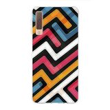 PrintiFy Samsung Galaxy A7 2018 ile Uyumlu Kapak Labirent Grafiti Tasarımlı 1mm Fit Şeffaf Silikon Kılıf