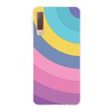 PrintiFy Samsung Galaxy A7 2018 ile Uyumlu Kapak Renk Cümbüşü B Mor Tasarımlı 1mm Fit Şeffaf Silikon Kılıf
