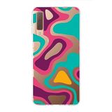 PrintiFy Samsung Galaxy A7 2018 ile Uyumlu Kapak Renkli Desen A Kırmızı Tasarımlı 1mm Fit Şeffaf Silikon Kılıf