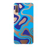PrintiFy Samsung Galaxy A7 2018 ile Uyumlu Kapak Renkli Desen C Mavi Tasarımlı 1mm Fit Şeffaf Silikon Kılıf