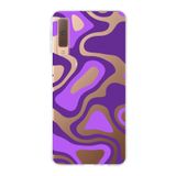 PrintiFy Samsung Galaxy A7 2018 ile Uyumlu Kapak Renkli Desen F Mor Tasarımlı 1mm Fit Şeffaf Silikon Kılıf