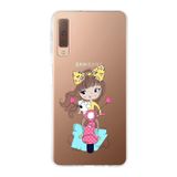 PrintiFy Samsung Galaxy A7 2018 ile Uyumlu Kapak Vespagirl Tasarımlı 1mm Fit Şeffaf Silikon Kılıf
