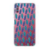 PrintiFy Samsung Galaxy A7 2018 ile Uyumlu Nazar Boncuğu 4 Kamera Korumalı Şeffaf Silikon Kılıf