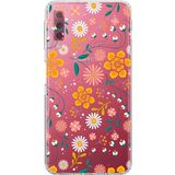 Printify Samsung Galaxy A7 2018 Kamera Korumalı Kapak Çiçek Tasarımlı Şeffaf Kılıf