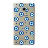 PrintiFy Samsung Galaxy A7 ile Uyumlu 1mm Slim Fit Nazar Boncuğu 1 Baskılı Şeffaf Kılıf