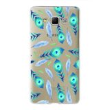 PrintiFy Samsung Galaxy A7 ile Uyumlu 1mm Slim Fit Nazar Boncuğu 3 Baskılı Şeffaf Kılıf