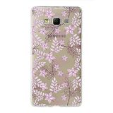 PrintiFy Samsung Galaxy A7 ile Uyumlu Kapak Floral Pudra Tasarımlı 1mm Fit Şeffaf Silikon Kılıf