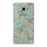 PrintiFy Samsung Galaxy A7 ile Uyumlu Kapak Floral Su Yeşili Tasarımlı 1mm Fit Şeffaf Silikon Kılıf