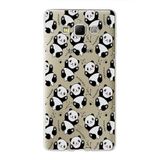 PrintiFy Samsung Galaxy A7 ile Uyumlu Kapak Panda Tasarımlı 1mm Fit Şeffaf Silikon Kılıf