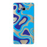 PrintiFy Samsung Galaxy A7 ile Uyumlu Kapak Renkli Desen C Mavi Tasarımlı 1mm Fit Şeffaf Silikon Kılıf