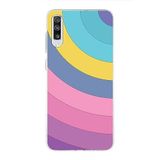 PrintiFy Samsung Galaxy A70s ile Uyumlu Kapak Renk Cümbüşü B Mor Tasarımlı 1mm Fit Şeffaf Silikon Kılıf