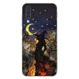 PrintiFy Samsung Galaxy A70S ile Uyumlu Vitray Cadı Saati Tasarımlı Şeffaf Silikon Kılıf