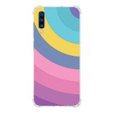PrintiFy Samsung Galaxy A70s Uyumlu Köşe Korumalı Antişok Kapak Renk Cümbüşü Tasarımlı Şeffaf Kılıf