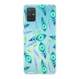 PrintiFy Samsung Galaxy A71 ile Uyumlu 1mm Slim Fit Nazar Boncuğu 3 Baskılı Şeffaf Kılıf