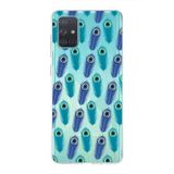 PrintiFy Samsung Galaxy A71 ile Uyumlu 1mm Slim Fit Nazar Boncuğu 4 Baskılı Şeffaf Kılıf