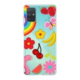 PrintiFy Samsung Galaxy A71 ile Uyumlu 1mm Slim Fit Water Color 5 Baskılı Şeffaf Kılıf