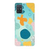 PrintiFy Samsung Galaxy A71 ile Uyumlu Kapak Geometrik Şekiller Tasarımlı 1mm Fit Şeffaf Silikon Kılıf