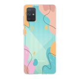 PrintiFy Samsung Galaxy A71 ile Uyumlu Kapak Karışık Renkler Tasarımlı 1mm Fit Şeffaf Silikon Kılıf