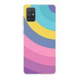 PrintiFy Samsung Galaxy A71 ile Uyumlu Kapak Renk Cümbüşü B Mor Tasarımlı 1mm Fit Şeffaf Silikon Kılıf