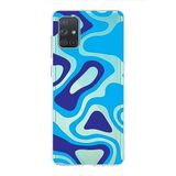 PrintiFy Samsung Galaxy A71 ile Uyumlu Kapak Renkli Desen C Mavi Tasarımlı 1mm Fit Şeffaf Silikon Kılıf