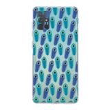 PrintiFy Samsung Galaxy A71 ile Uyumlu Nazar Boncuğu 4 Baskılı Kamera Korumalı Şeffaf Silikon Kılıf