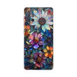 PrintiFy Samsung Galaxy A71 ile Uyumlu Vitray Mücevher Flora Tasarımlı Şeffaf Silikon Kılıf