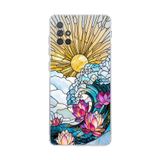 PrintiFy Samsung Galaxy A71 ile Uyumlu Vitray Okyanus Sabahı Tasarımlı Şeffaf Silikon Kılıf