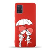 Printify Samsung Galaxy A71 Uyumlu Lansman Kılıf Aşk Tasarımlı Içi Kadife Kapak-Kırmızı