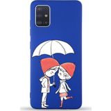 Printify Samsung Galaxy A71 Uyumlu Lansman Kılıf Aşk Tasarımlı Içi Kadife Kapak-Lacivert