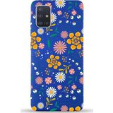 Printify Samsung Galaxy A71 Uyumlu Lansman Kılıf Çiçek Tasarımlı Içi Kadife Kapak-Lacivert