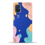 Printify Samsung Galaxy A71 Uyumlu Lansman Kılıf Karışık Renkler Tasarımlı Içi Kadife Kapak-Lacivert